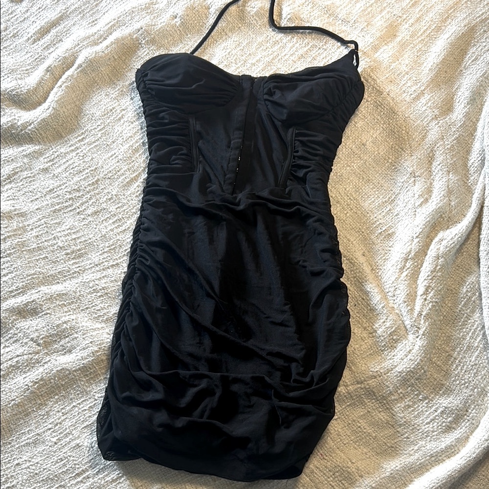 Elegant Black corset Strappy Dress